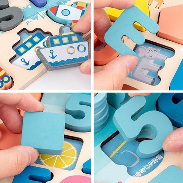 Quebra-cabeça Infantil Com Número De Alfabeto De Madeira. 1