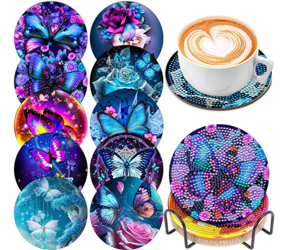 Kit Pintura Por Diamantes Posavasos De Diseños Varios - 04 0