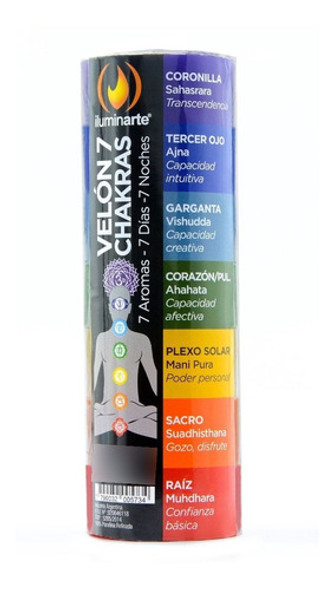 Velón 7 Días 7 Aromas 7 Chakras Iluminarte X1 Unidad 1