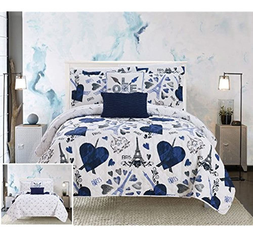 Chic Home Grand Palais Juego De Edredón Reversible De 5 Piez 0