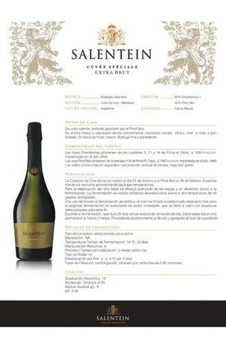 Espumante Salentein Extra Brut Caja X 6 - Solo Envíos 1