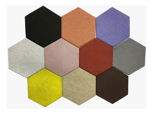 Espuma Acústica Hexagonal C/10 Und 30cm X 2cm Lisa Amarelo 1