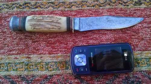 Buen Antiguo Cuchillo Caza Monte Rolidan Solingen Tipo Bowie 0