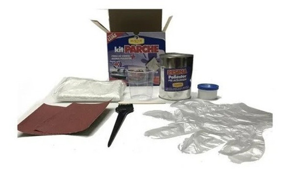 Kit Fibra De Vidrio Parche 250 Gr Resina+pincel+lijas 1