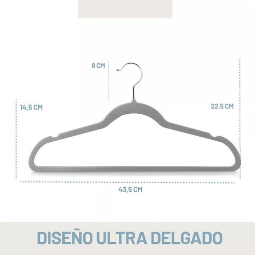 Pack De 100 Perchas De Terciopelo Gris Negro 1