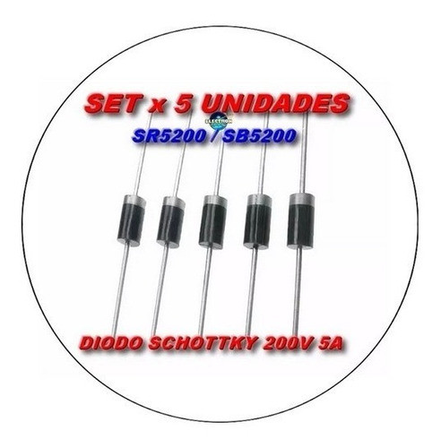 Kit X 5 Sr5200 Sr 5200 Diodo Schottky 200v 5a Reemplaza Srxx 1