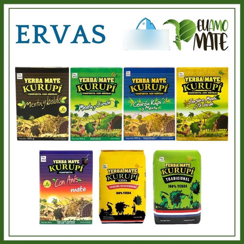 Kit 5 Ervas Kurupí (sabores Sortidos) + 1 Erva Brinde 1
