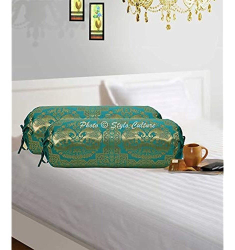 Stylo Culture Étnico Tubular Brocade Bolster Fundas De Almoh 0