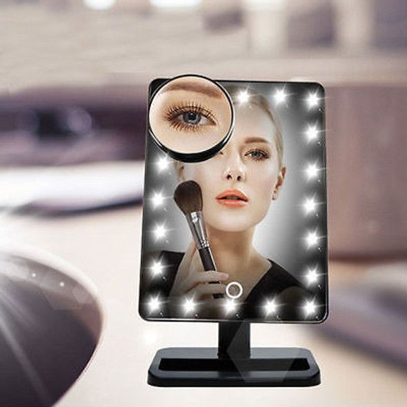 Soporte Escritorio Iluminado Cosmético Maquillaje Espejo Con 1