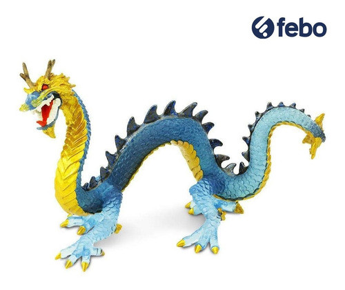 Figura Safari Dragón Chino Azul China Suerte Juguete Niños 1