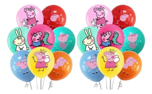 Art.fiesta Cumpleaños Cotillón Decoración Globos Peppa Pig 0