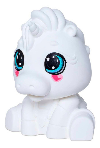Figura Unicórnio Branco Para Pintar Vinil Macio Pincel Tinta 1