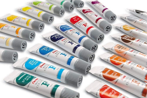 Tinta Aquarela Tubo Pentel   12 Cores  Bisnagas 1