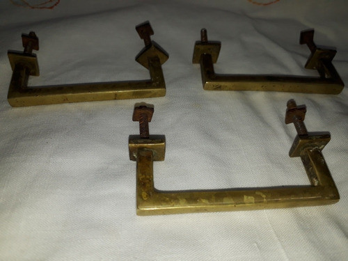 Antiguas Manijas Herrajes De Bronce Macizo Leer 0