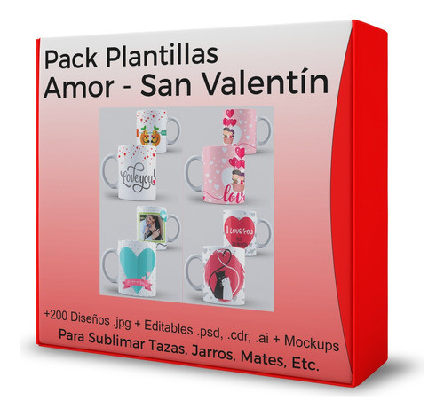Plantillas Sublimar Tazas San Valentín - Amor 0