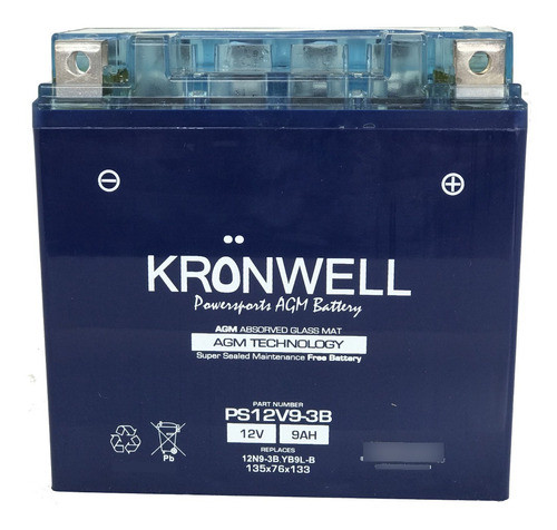Bateria Kronwell Gel 12n9-3b / Yb9l-b Cuatri Mondial Fd 200 0