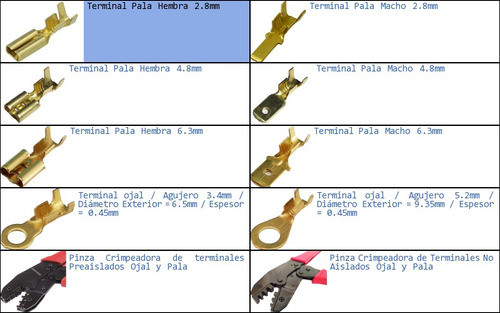 Pack 4x Terminal Pala Hembra 2.8mm 1