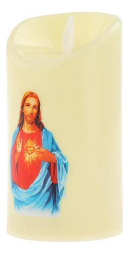 5 Saint Led Vela Sem Operada Homem Sagrado Com Coração 0