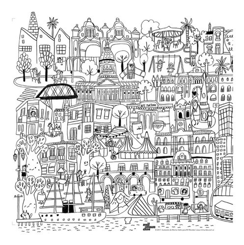 Lamina Mural Para Pintar Buenos Aires 41x118cm 0