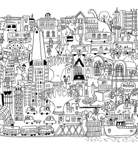 Lamina Mural Para Pintar Buenos Aires 41x118cm 1