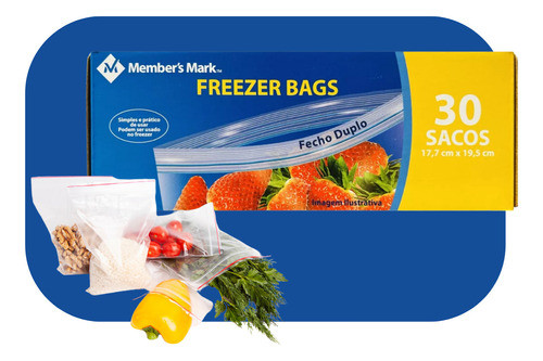 Sacos Bags Para Congelar Alimentos 30un Tamanho Médio Zip 0