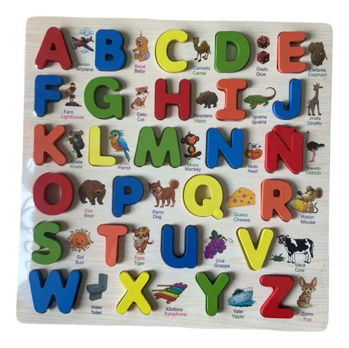 Placa De Quebra-cabeça Do Alfabeto De Letras Espanholas 1