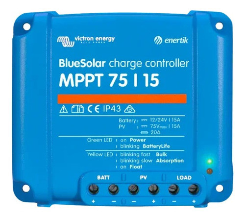 Regulador Solar Victron Bluesolar Mppt 12/24v 75v 15a 0