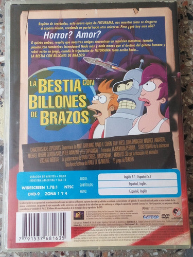 Futurama - La Bestia Con Billones De Brazos - Dvd Original 1