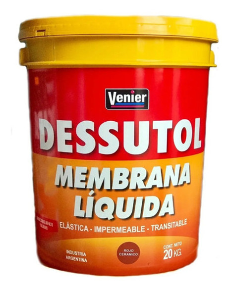 Venier Dessutol Membrana Liquida Rojo X 4 Kgs 0
