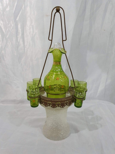 Licorera Veneciano Verde Con Soporte Cod 31372 0