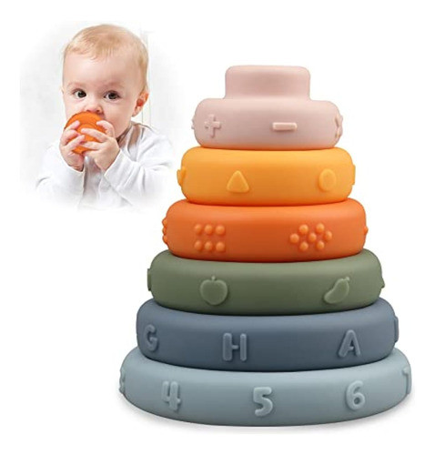 Anillos Apilables Sensoriales Para Bebés, Juguetes 0