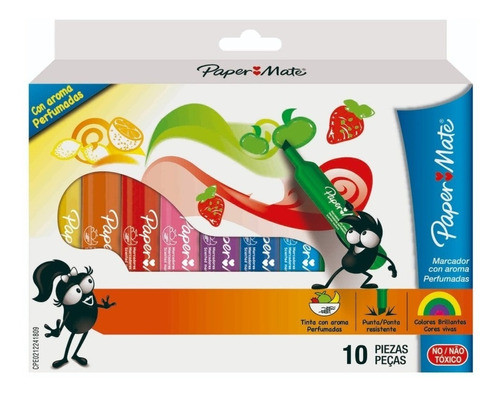 Marcadores De Colores Paper Mate Gruesos Perfumados X10 Febo 0