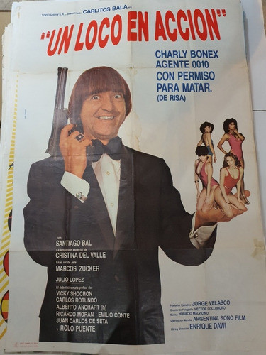 Afiche Cine Original 1519-carlitos Bala'-un Loco En Accion 0