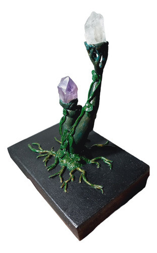 Pedra Ponta De Ametista E Cristal Escultura Árvore Da Vida 1