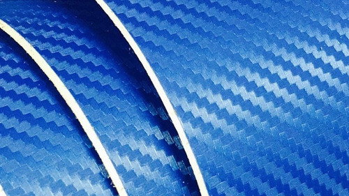 Vinilo Simil Fibra De Carbono Azul Texturado Moldeable Plo 0