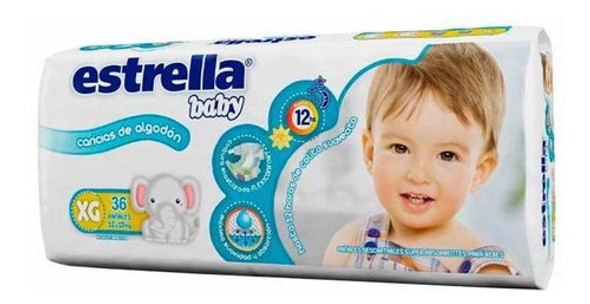 Pack X 3 Unid Pañal  Hiperxgde 36 Un Estrella Pañales P/beb 0