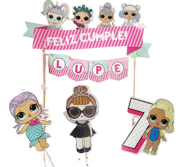 Adorno De Torta Cake Topper Pinchos Lol Surprise En Papel 0