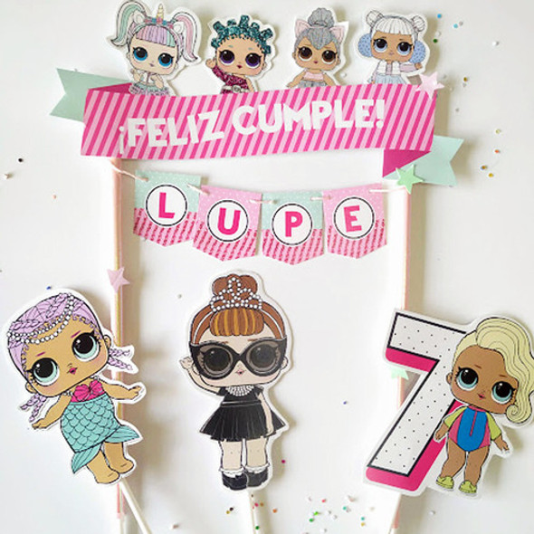 Adorno De Torta Cake Topper Pinchos Lol Surprise En Papel 1