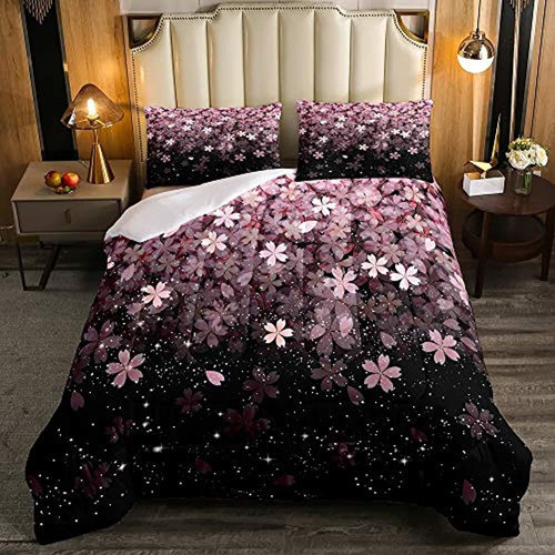 Erosebridal Juego De Edredón De Flor De Cerezo Tamaño Doble, 0