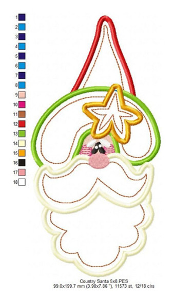 Matriz Para Bordados Maquina Navidad Papa Noel Country  3830 1