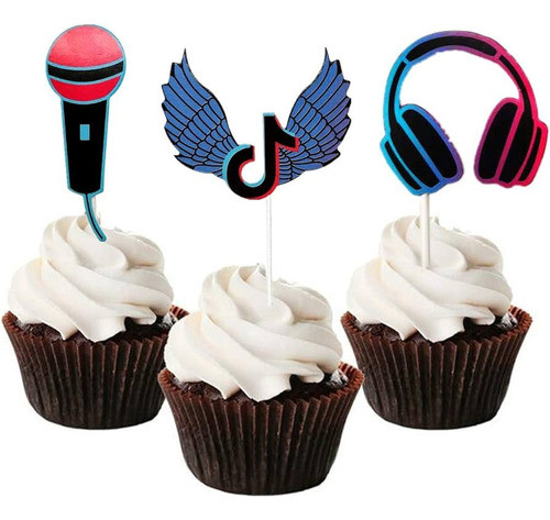 Pack 15 Toppers Para Cupcakes / Muffins Tik Tok 0