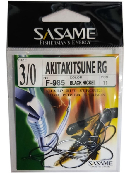 Anzuelos Sasame Akitakitsune 3/0 Black Nickel Japon 0