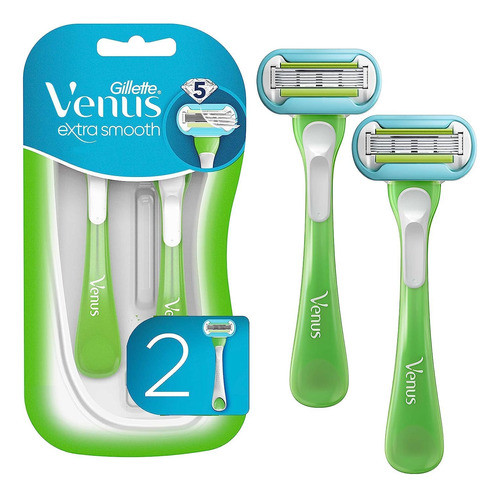 Razors Gillette Venus, Extra Suaves, Verdes, Desechables, 2 0