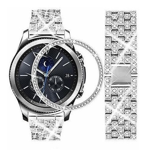Malla Para Galaxy Watch46mm/22mm Gear S3 /diamante Plata 0