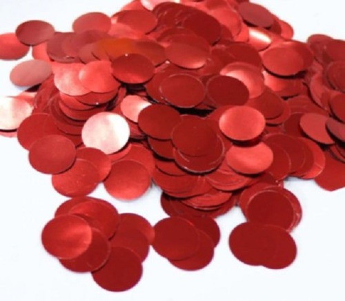 Confete Metalizado Vermelho Redondo 15g Bubble Bexiga 0