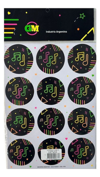 Plancha De Stickers Fluo Gold Mundo X 120 0