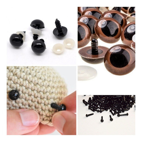 30 Ojos De Seguridad Amigurumi N25 Solo Color Tejidos Muñeco 1