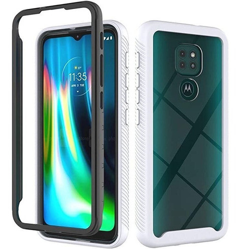 Funda A Prueba De Golpes Moto G9 Play / E7 Plus Blanca 0