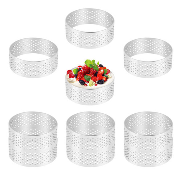 Pacote Com 10 Anéis De Torta De Aço Inoxidável De 5 Cm, Dese 0 Pacote Com 10 Anéis De Torta De Aço Inoxidável De 5 Cm, Dese 0