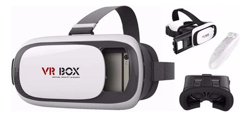 Óculos Vr Box 3d + Controle - Branco/preto 1